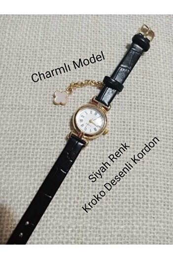 Brality Minimal Model Vintage Retro Women's Wristwatch Black Band Round Gold Case (Charmli) 0123
