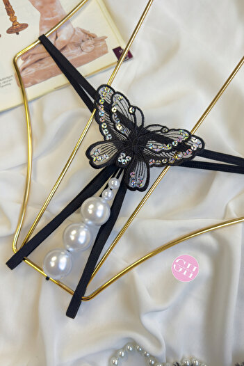 G&H UNDERWEAR String Thong Panties with Pearls (Large Pearl)