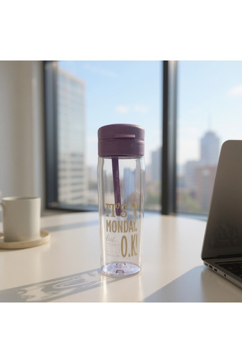 HOLLYHOME Pure Water Bottle, Water Container with Strainer, Plastic Water Bottle, Water Bottle, 730 ml Purple
