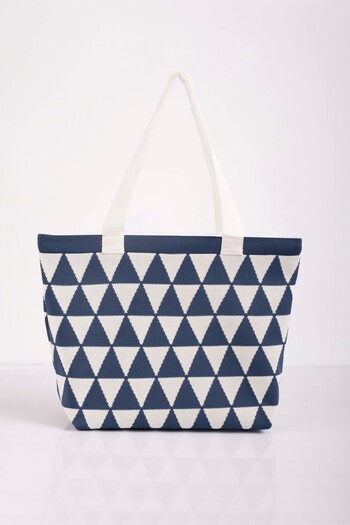 Sebir Moda Triangle Patterned Knitwear Shoulder and Beach Bag