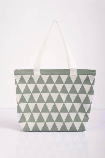 Sebir Moda Triangle Patterned Knitwear Shoulder and Beach Bag