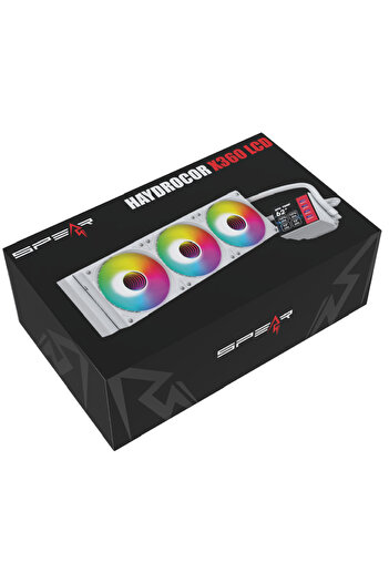 SPEARPC HAYDROCOREX360LCD CPU Liquid Cooler 360mm (4'' PROGRAMMABLE SCREEN) White Color