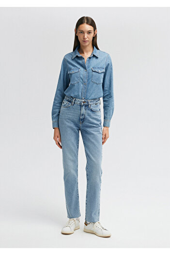 Mavi Pantaloni New York Classic din denim, vintage, albastru indigo, jeans101441-86468