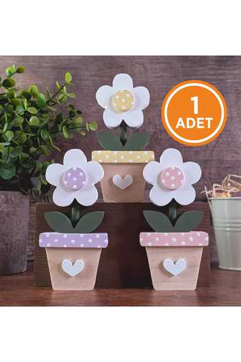 BİR LAZER Paintable Spring Flowers Pot School Kindergarten Nursery Activity Ectinity Painting 1Pc
