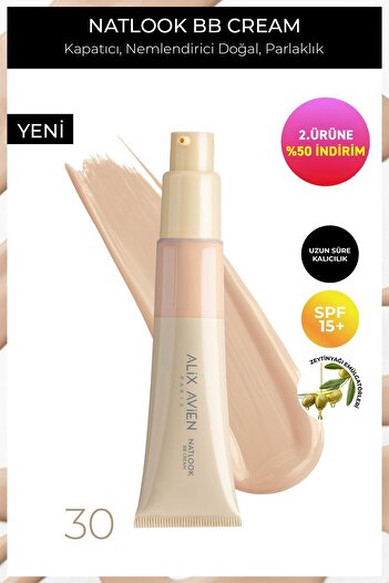 Alix Avien Doğal Parlaklık Sağlayan SPF15 Faktör Nemlendiren BB Krem - Natlook BB Cream 30 Medium