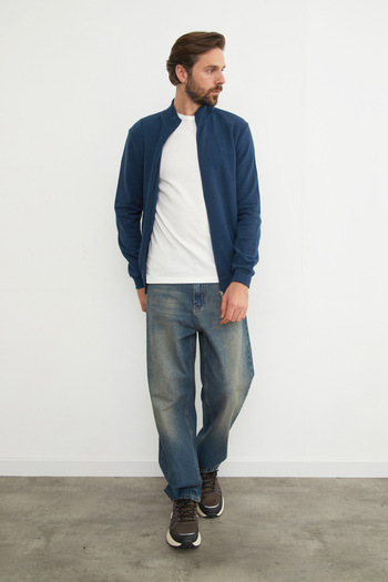 Fulla Moda Fermuarlı Dik Yaka Sweatshirt