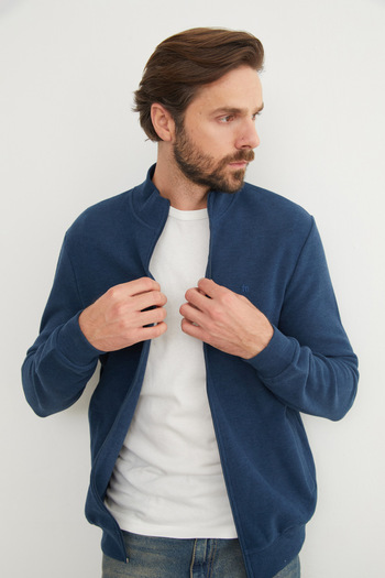 Fulla Moda Fermuarlı Dik Yaka Sweatshirt