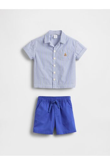 GAP Bebek Mavi Baby Poplin Outfit Set