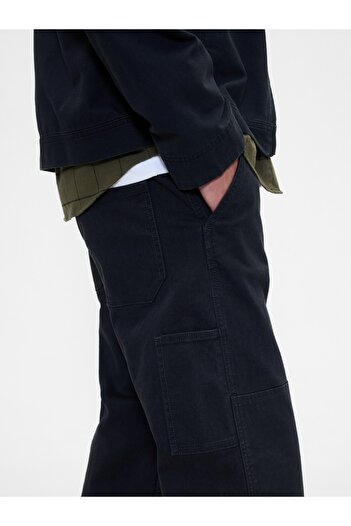 GAP Erkek Siyah Relaxed Fit Utility Jean Pantolon