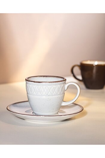Madame Coco Antikes Set mit 6 Kaffeetassen - Grau
