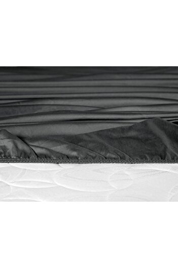 Madame Coco Ciel King Size Plus Elastisches Satin-Bettlaken - Dunkelgrau