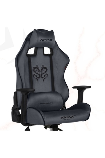XMAX / Rio Balerion Koyu Plaza Grisi Kadife Terletmez Kumaş Gaming Oyuncu Koltuğu / 120 Kg Taşır