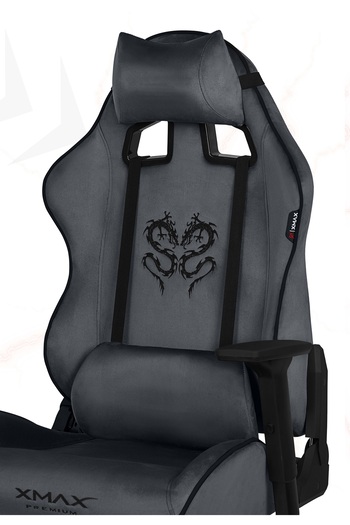 XMAX / Rio Balerion Koyu Plaza Grisi Kadife Terletmez Kumaş Gaming Oyuncu Koltuğu / 120 Kg Taşır