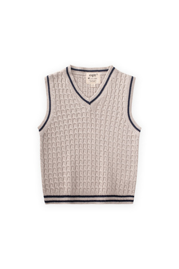Cigit Saş Knitted Sweater 3-9 Years Old Stone