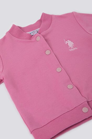U.S. Polo Assn. Candy Baby Pink Baby Cardigan