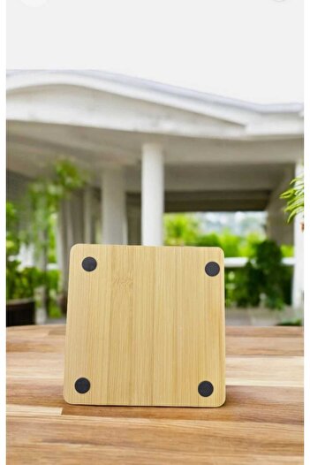 elfnur Square Bamboo Trivet – Heat Resistant Wooden Pot and Pan Mat, Non-Slip Base