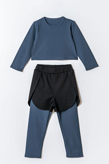 Beniizle Girls' Sports Suit with Shorts Detail