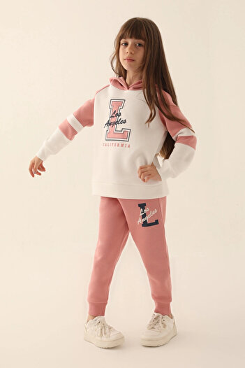 Rolypoly Los Angeles White Girls' Tracksuit Set