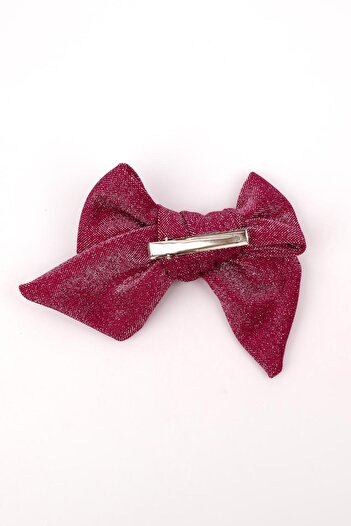 Le Mabelle Fuchsia Glittery Bow Girl's Clip Buckle