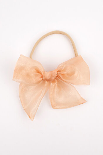 Le Mabelle Salmon Organza Bow Girl's Hair Band