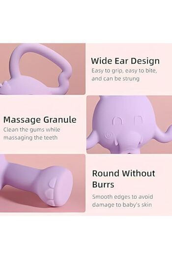 Twisoo Elephant Teether for Babies – BPA-Free, Food-Grade Silicone Teething Toy, Safe to Boil, Han