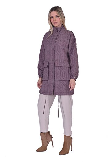 Invee Quilted Sausage Cap Coffee