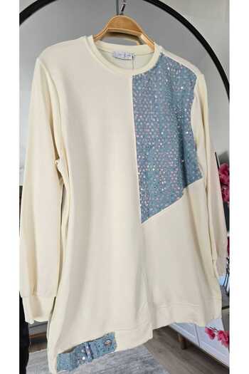 PREMİER VİE Oversized Tunic with Sparkling Bead Detail