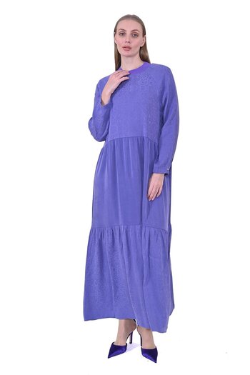 Invee Snake Pattern Lyocel Dress Purple