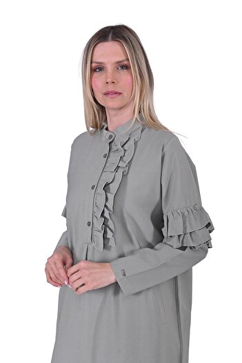 Invee Pattı Ruffle Dress Creamy