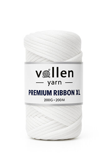 vollen yarn Преміум 200 г/4 мм Поліестерна стрічка Ip, макро Ipi, çanta Ipi, хобі Ipi, supla Ipi, beyaz