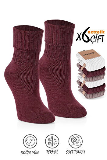 nettofit 6-Piece Winter Women's Wool Sleeping Socks Soft Touch