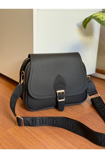 Bagnest Convenient Women's Shoulder Bag with Four Pockets, Zipper and Snap Closure