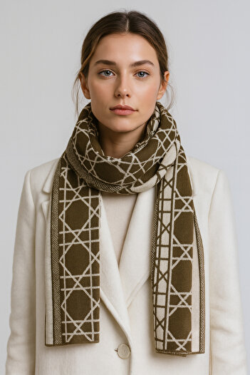 Sebir Moda Cannage Patterned Knitwear Scarf