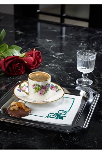 busrasdesign Lux Grup Jasmine Cocktail Napkin 2-Pack Petrol