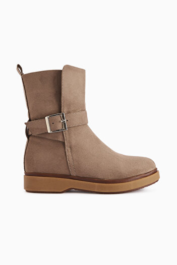 Limoya Γυναικείες μπότες Behnoush Mink Suede Oval Toe Buckle, Γυναικεία μποτάκια
