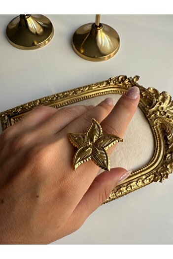 HOUSEKİ Flower Steel Adjustable Ring