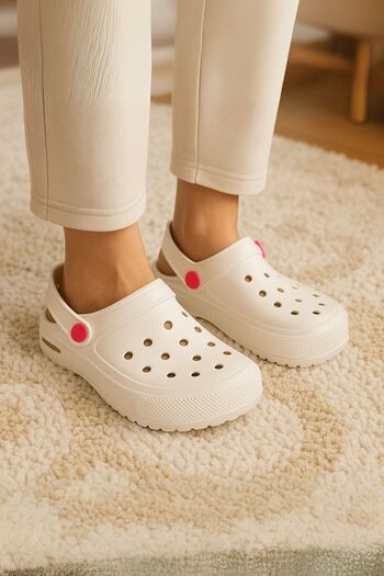 Ecrou Neon Sole Indoor Eva Slippers White