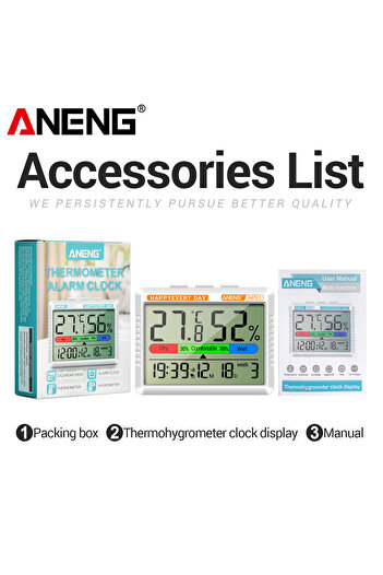 ANENG AP01 Lucky Cat White AP01 Thermohygrometer Electronic Clock Multiscene Measurement High Defini