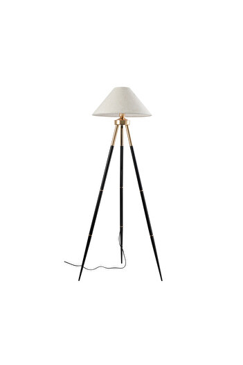 Apliqa Cosby Siyah-Gold Kaplamalı Tripod Metal 3 Ayaklı Lambader