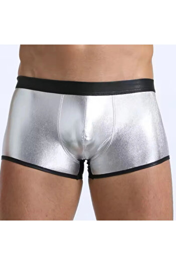 Cicişim Men's Gray Leather Look Boxers