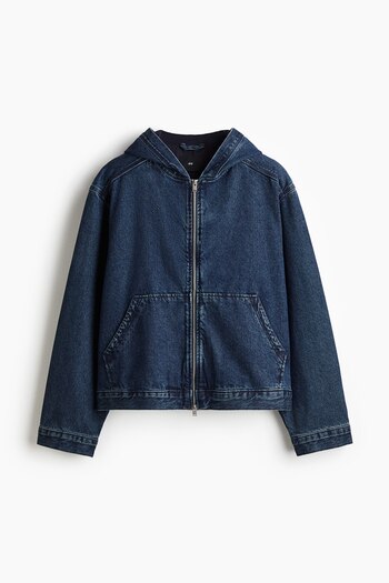 H&M Kapüşonlu Kot Ceket Loose Fit