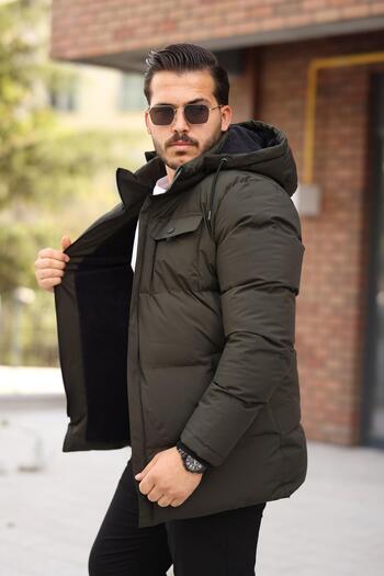 ByTrend Long Puffer Coat with Chest Pockets and Fur Lining Pldp 2957_50456-1