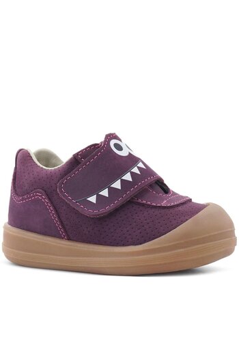 Rakerplus Dino Genuine Leather Purple Brown High Top Baby Shoes