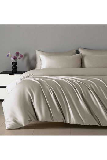 CHIRASO CHIRASO Bedding Set, Shiny SATIN, ELASTIC Sheet 180x200cm, Duvet Cover 200x230cm, 2 Pillowcases