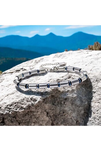 SeyCey.co Pipe Silver Color Hematite Adjustable Steel Chain Bracelet