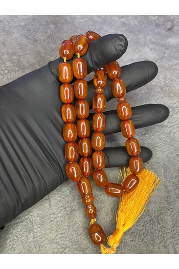 Mos Tespih Large Size High-End Moire Crimped Amber Rosary