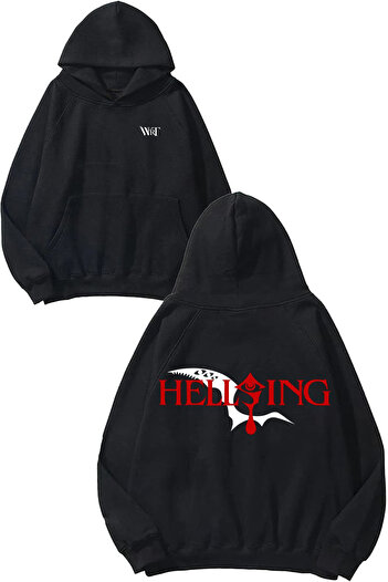 THEWERT Hellsing 4 Design Back Printed Black Hooded Sweatshirt