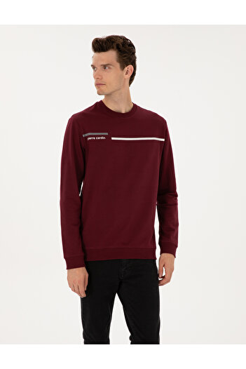 Pierre Cardin Bordo Regular Fit Bisiklet Yaka Sweatshirt 50317675-VR014