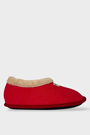 Liger Unisex Winter Home Slippers with Wool Inside Red
