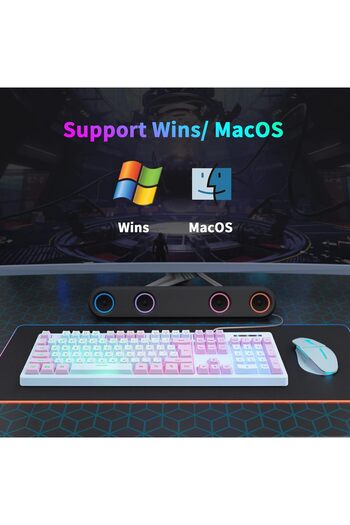 HUO JI Gaming Keyboard USB Wired with Rainbow LED Backlit